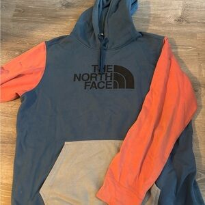 The North Face Blue and Coral Hoodie